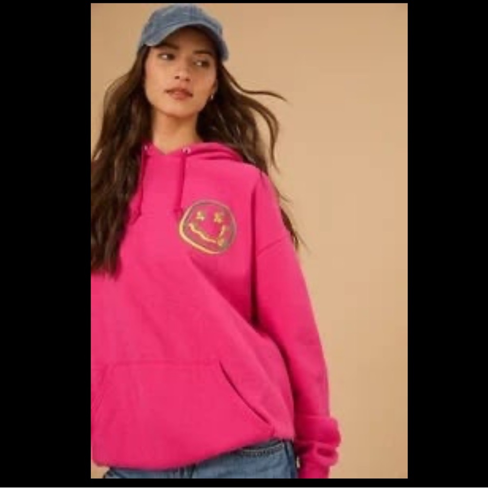 Nirvana Pink Smiley Face Hoodie - Picture 8 of 8